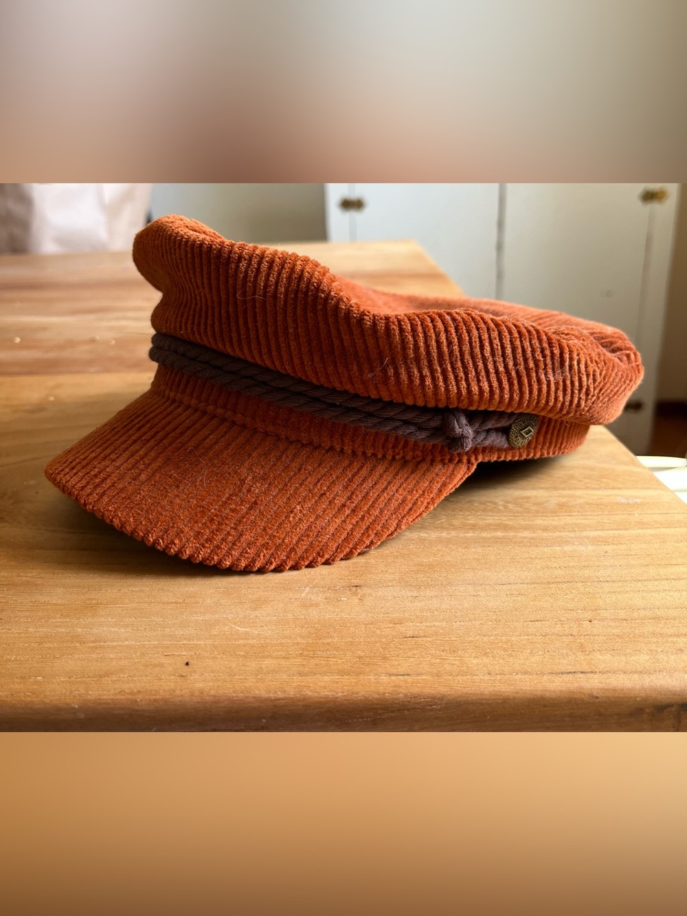 Corduroy Fisherman Cap in Rust Orange